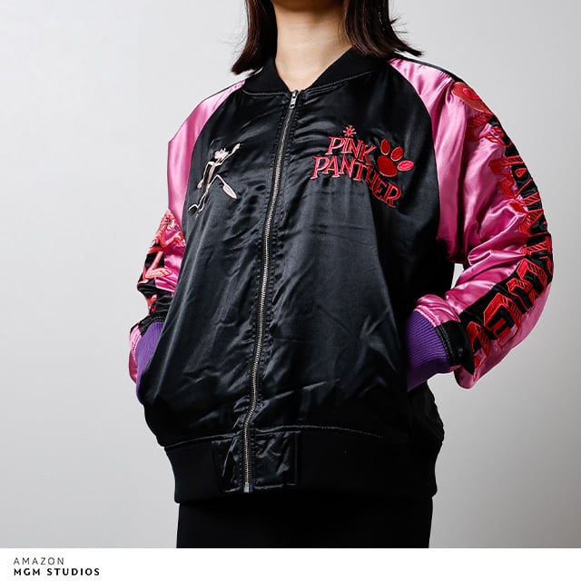 [Character Jacket] Pink Panther Pink Panther Unique Pink Panther Sukajan (L Size)