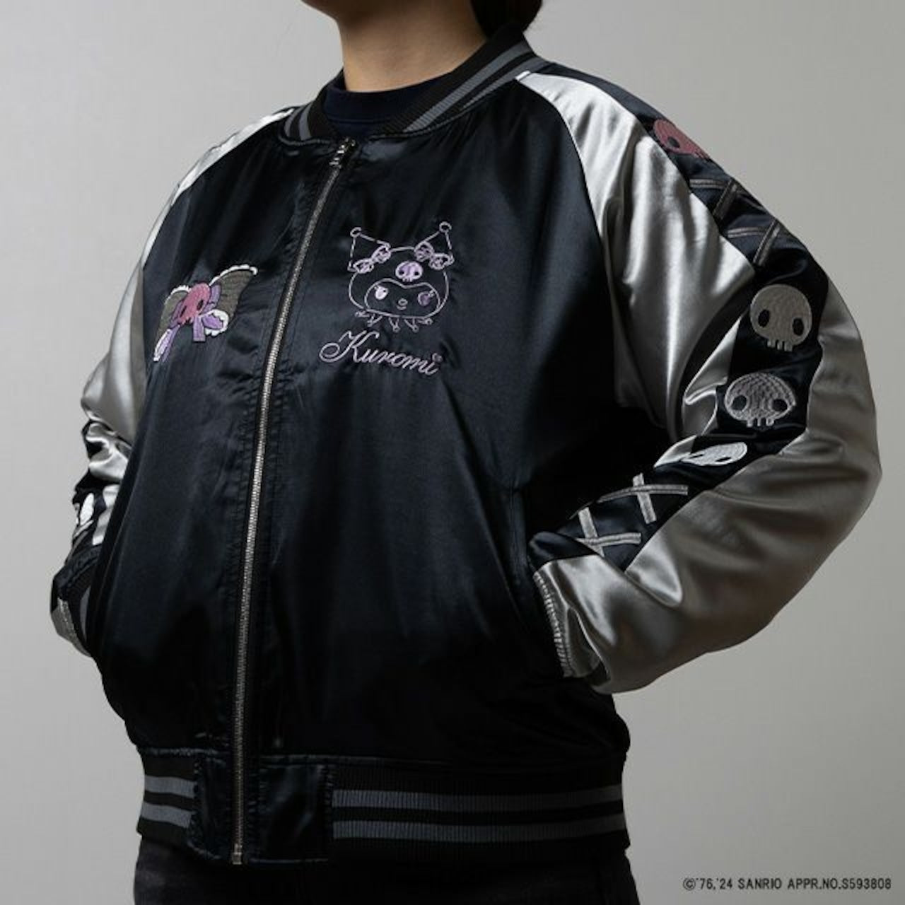 【キャラジャン】 サンリオ クロミ レースブラック スカジャン（Lサイズ）