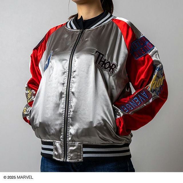 [Character Genre] Marvel Mighty Thor Thunder Grey Souvenir Jacket