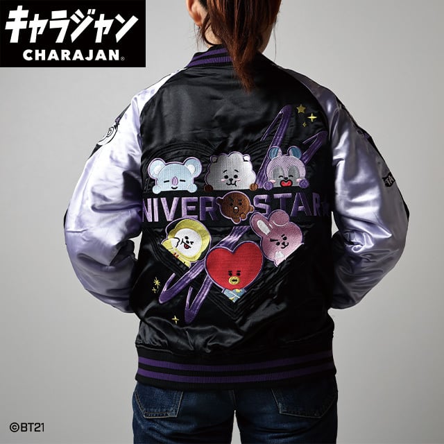 【キャラジャン】 BT21 パープルハートハート スカジャン（Lサイズ）