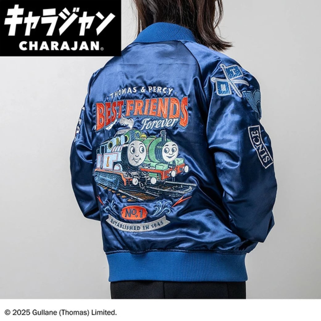 【キャラジャン】きかんしゃトーマス きかんしゃトーマス「レディフォーアクション」 スカジャン （Lサイズ）