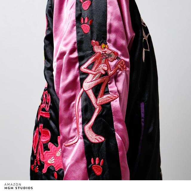 [Character Jacket] Pink Panther Pink Panther Unique Pink Panther Sukajan (L Size)