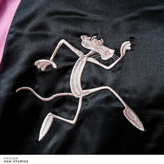 [Character Jacket] Pink Panther Pink Panther Unique Pink Panther Sukajan (L Size)