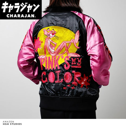 【キャラジャン】ピンクパンサー ピンクパンサー ユニークピンクパンサー スカジャン （Lサイズ）