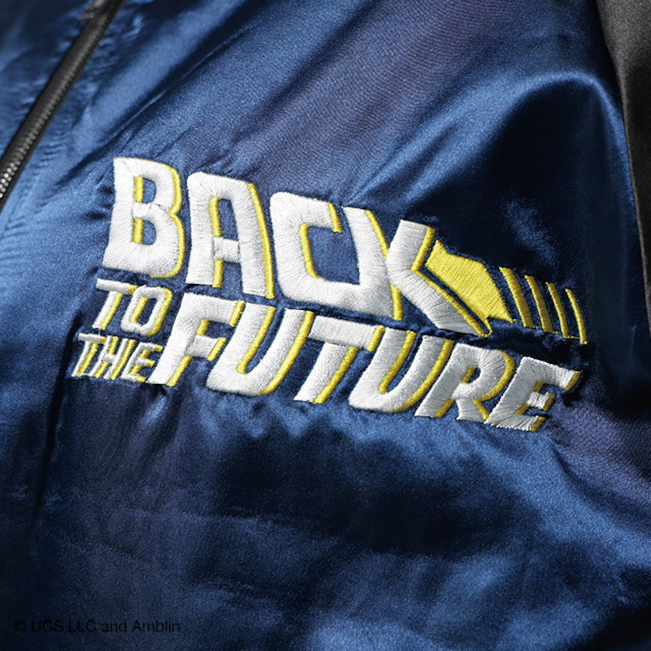 [Character Jacket] Back to the Future Time Blue Sukajan