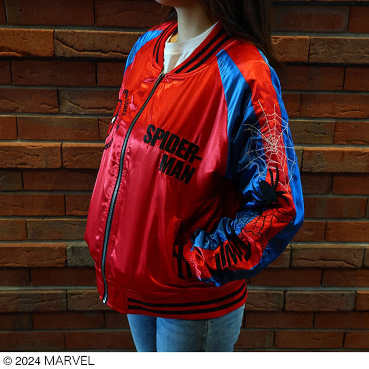 【キャラジャン】 Marvel マーベル スパイダーマン プロテクターニューヨーク スカジャン