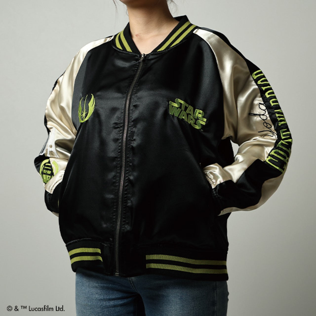 【キャラジャン】 STAR WARS スター・ウォーズ ヨーダ グレートグリーン スカジャン