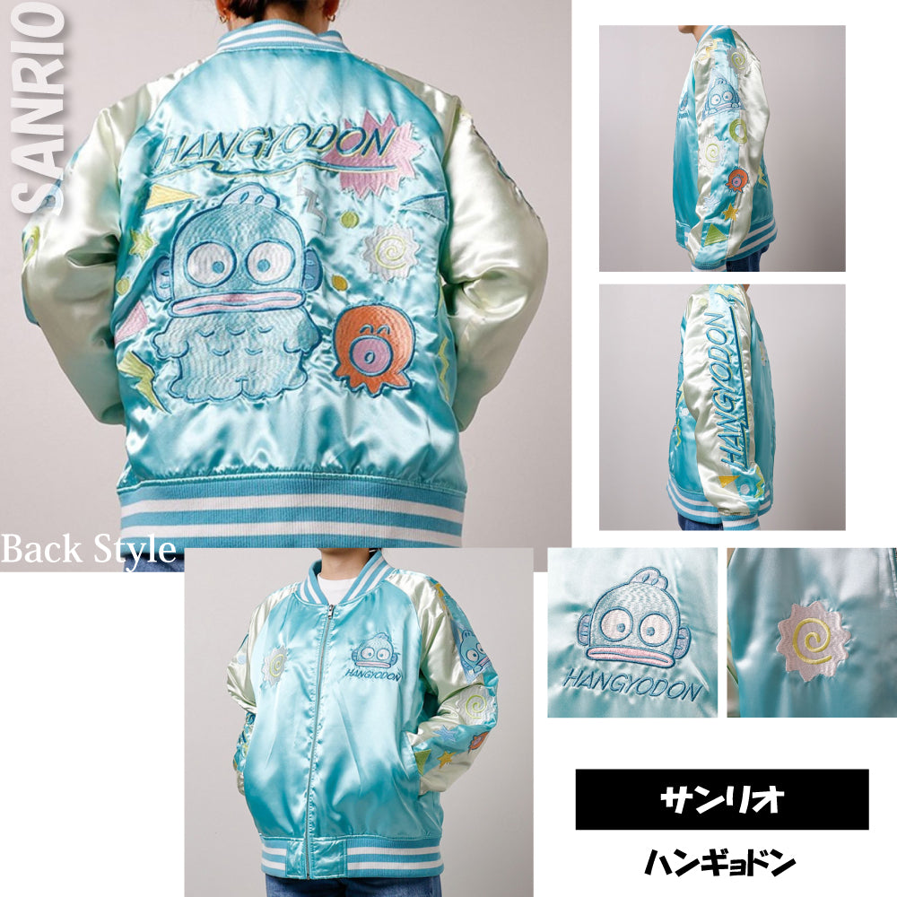 【キャラジャン】サンリオ ハンギョドン レトロポップミックス スカジャン （Lサイズ）