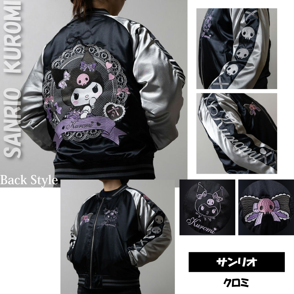 【キャラジャン】 サンリオ クロミ レースブラック スカジャン（Lサイズ）